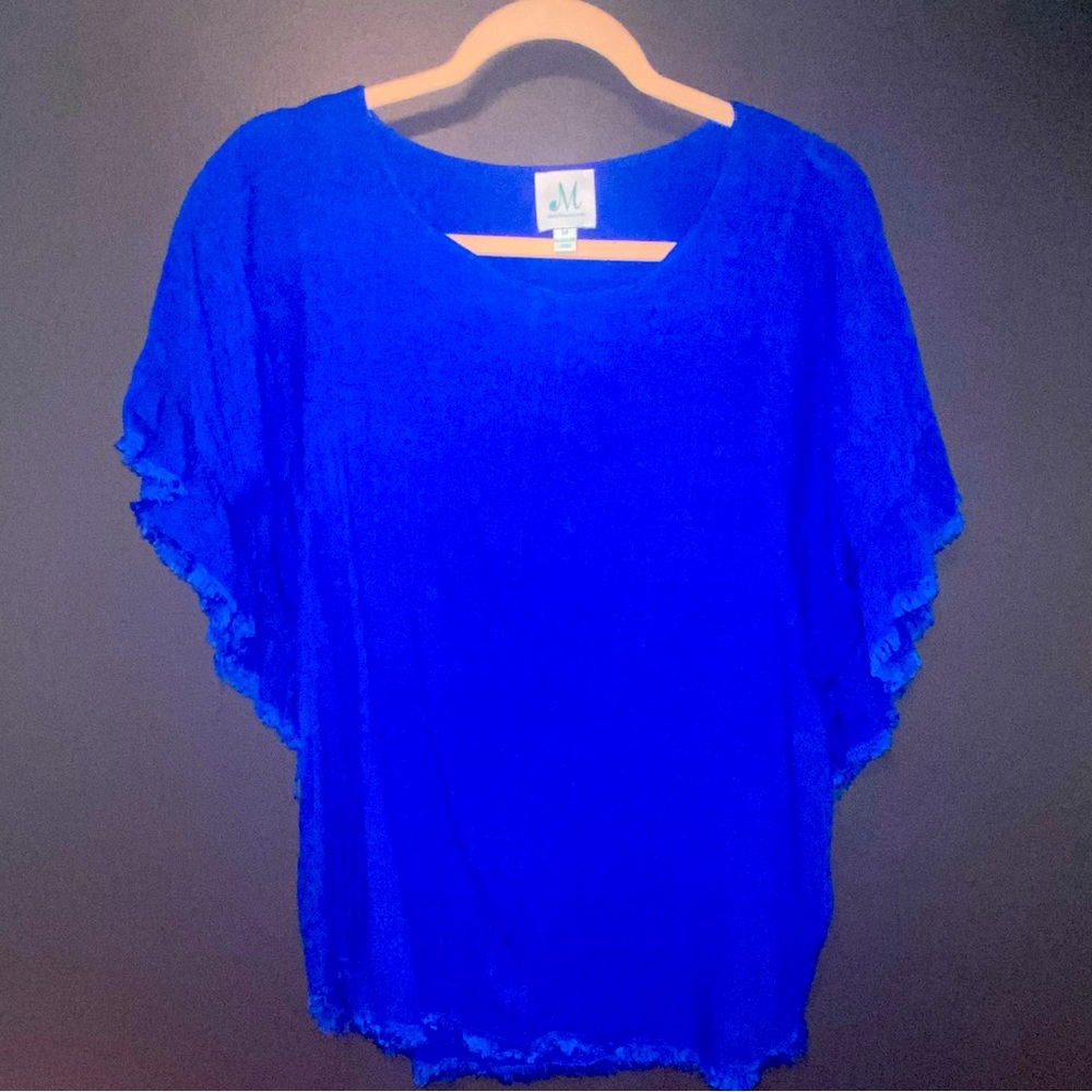 Cobalt blue 3/4 sleeve blouse